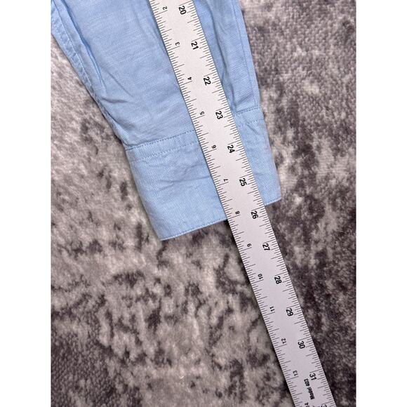 Barena Venzia Shirt 50 Mens Blue Oxford Band Collar Button Up Long Sleeve - Picture 5 of 8